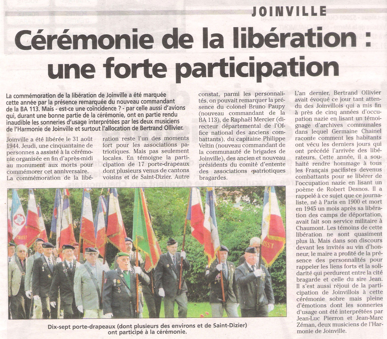 11 - 31 août 2017 - Libération de Joinville